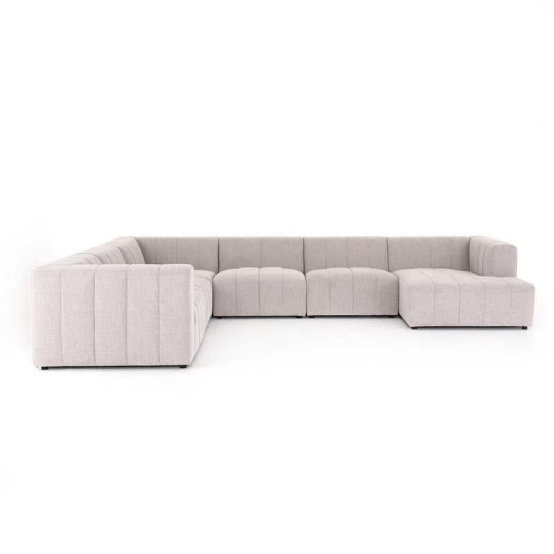 Langham Channeled 6-Piece Chaise Sectional - Napa Sandstone