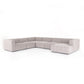 Langham Channeled 6-Piece Chaise Sectional - Napa Sandstone