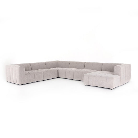 Langham Channeled 6-Piece Chaise Sectional - Napa Sandstone