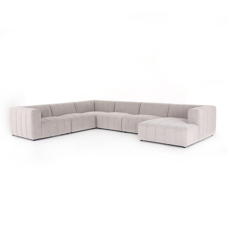 Langham Channeled 6-Piece Chaise Sectional - Napa Sandstone