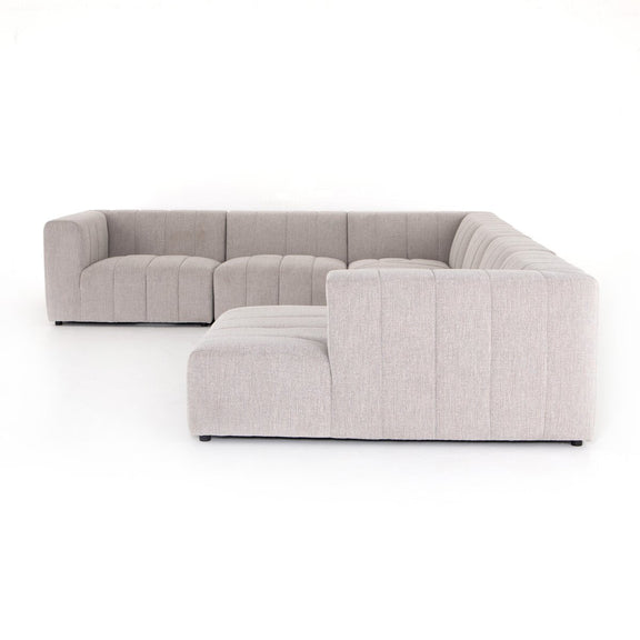 Langham Channeled 6-Piece Chaise Sectional - Napa Sandstone