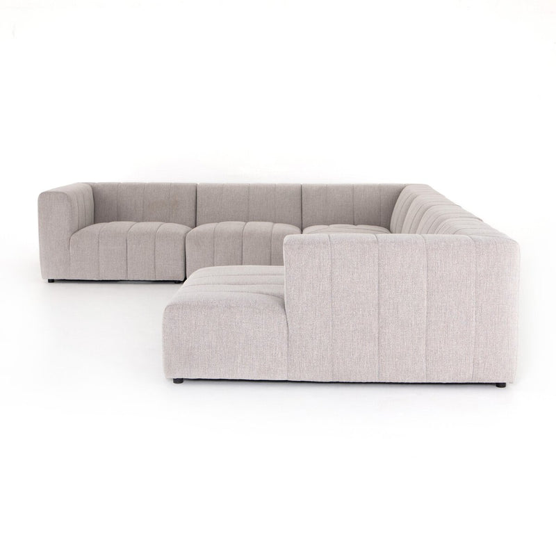 Langham Channeled 6-Piece Chaise Sectional - Napa Sandstone