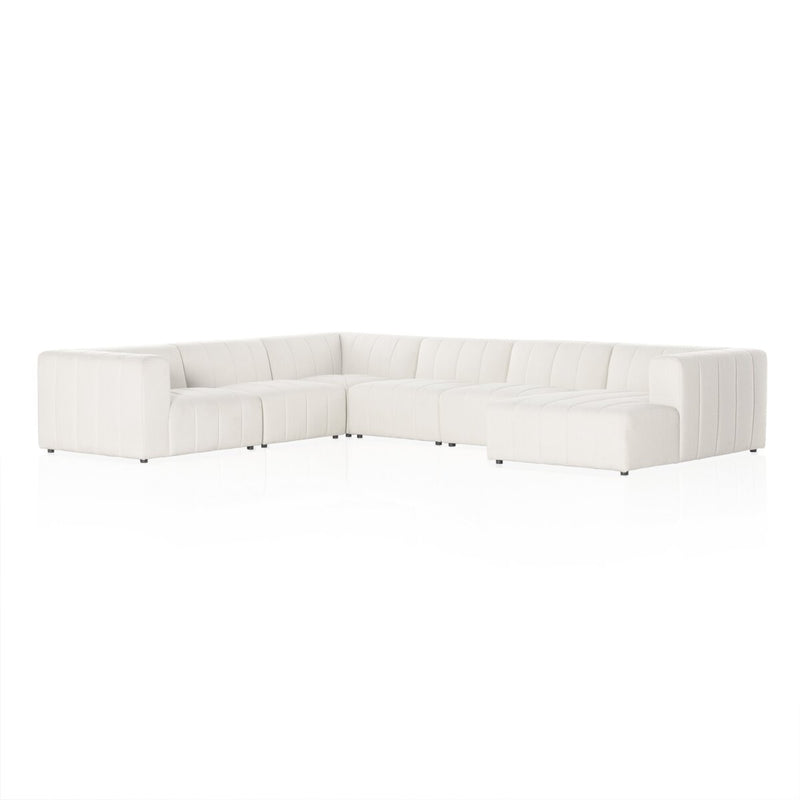 Langham Channeled 6-Piece Chaise Sectional - Fayette Cloud