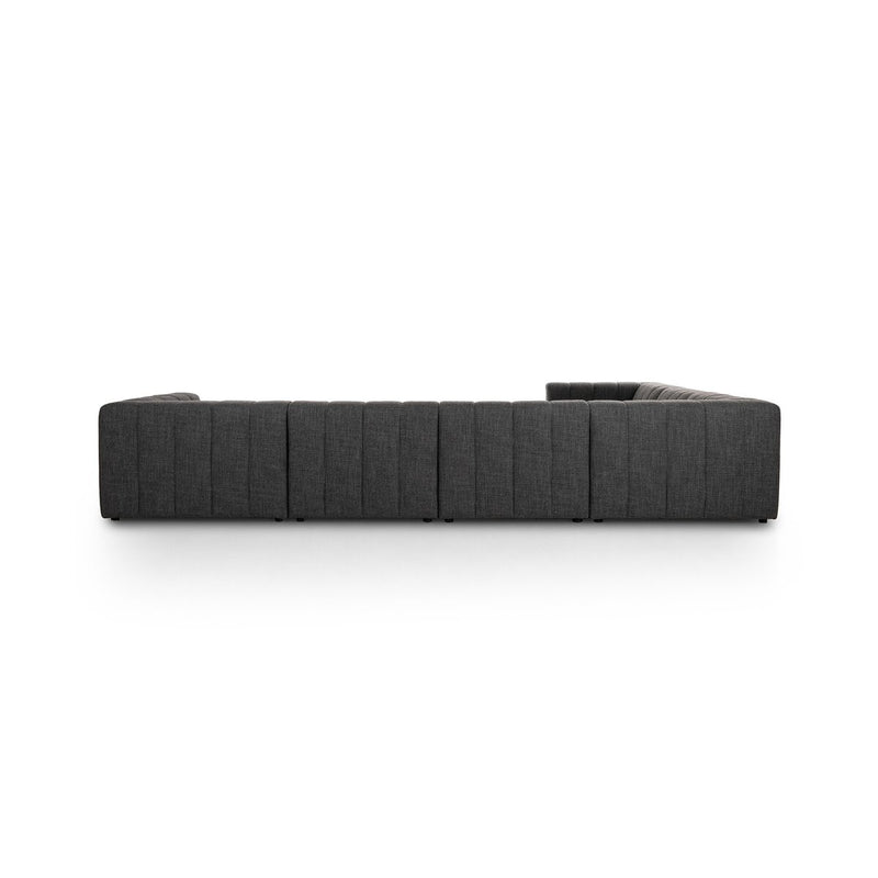 Langham Channeled 6-Piece Chaise Sectional - Saxon Charcoal