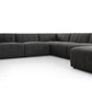 Langham Channeled 6-Piece Chaise Sectional - Saxon Charcoal