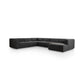 Langham Channeled 6-Piece Chaise Sectional - Saxon Charcoal