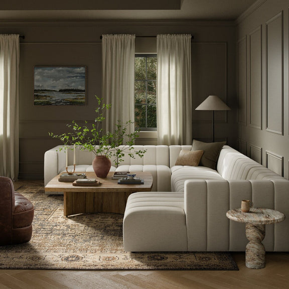 Langham Channeled 6-Piece Sectional - Crypton Nomad Snow