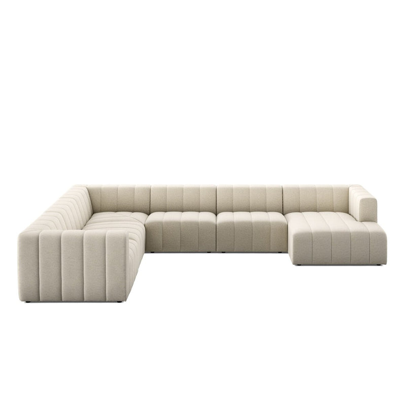 Langham Channeled 6-Piece Sectional - Crypton Nomad Snow