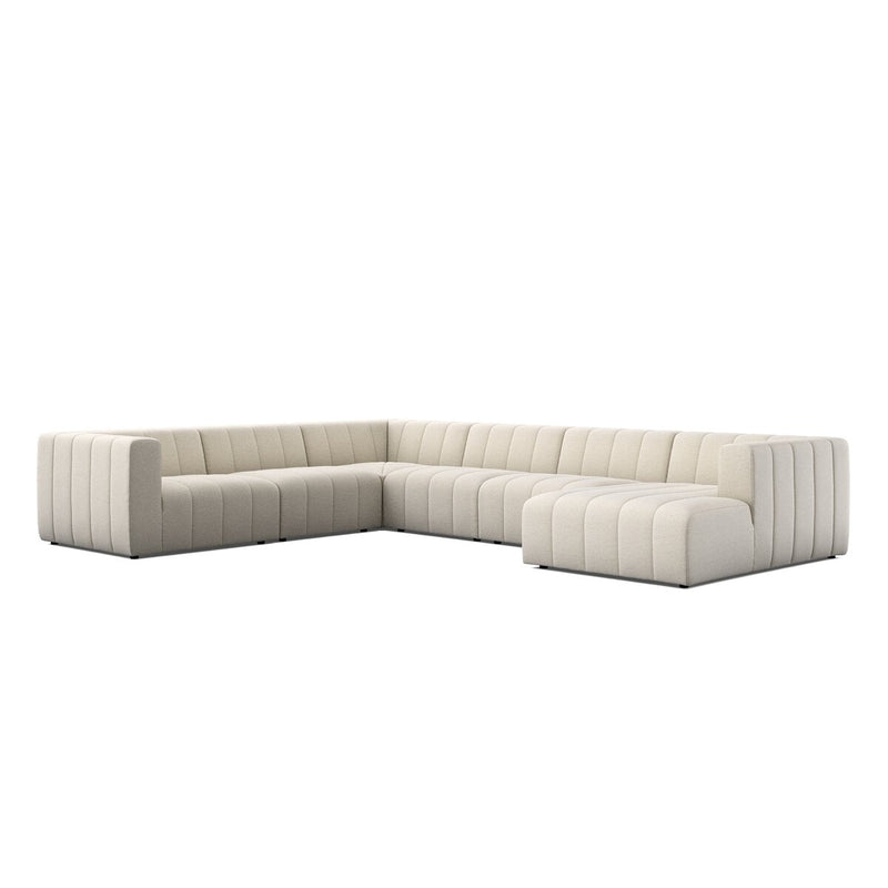 Langham Channeled 6-Piece Sectional - Crypton Nomad Snow