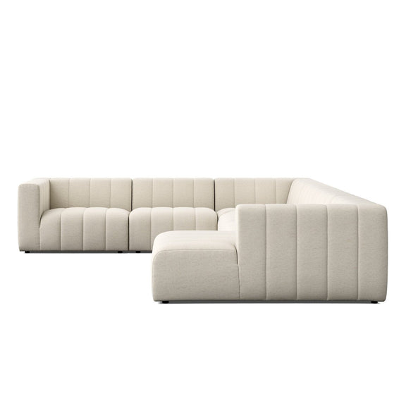 Langham Channeled 6-Piece Sectional - Crypton Nomad Snow