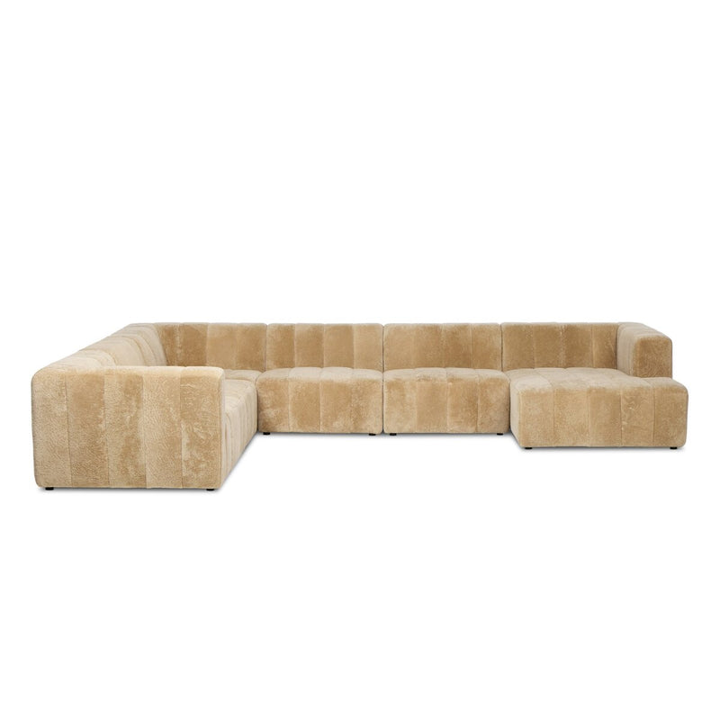 Langham Channeled 6-Piece Sectional - Ravello Camel