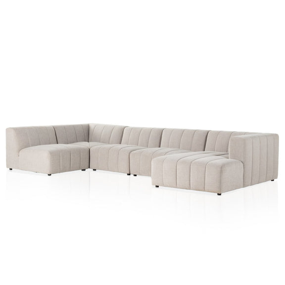 Langham Channeled 5-Piece Sectional - Napa Sandstone