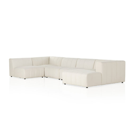 Langham Channeled 5-Piece Sectional - Fayette Cloud