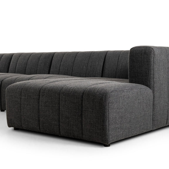 Langham Channeled 5-Piece Sectional - Saxon Charcoal