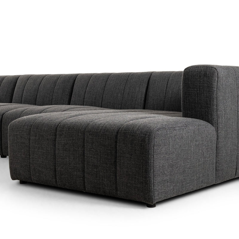 Langham Channeled 5-Piece Sectional - Saxon Charcoal