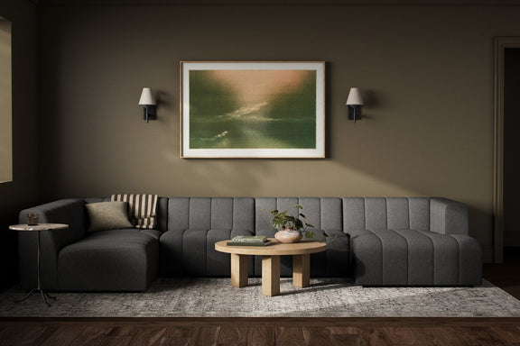 Langham Channeled 5-Piece Sectional - Saxon Charcoal