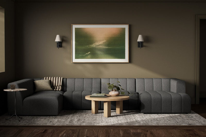 Langham Channeled 5-Piece Sectional - Saxon Charcoal