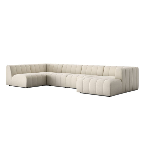 Langham Channeled 5-Piece Sectional - Crypton Nomad Snow