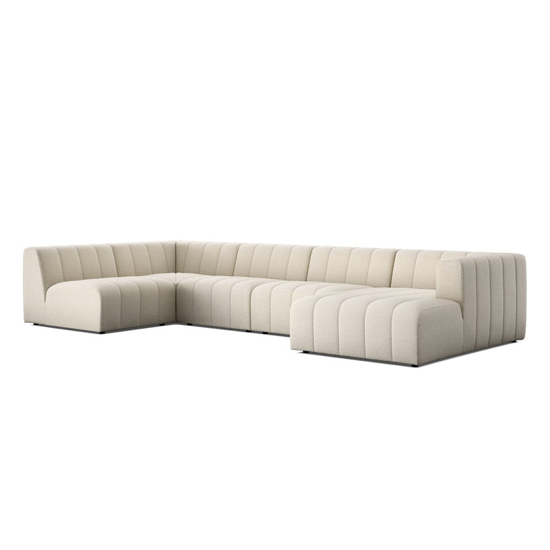 Langham Channeled 5-Piece Sectional - Crypton Nomad Snow