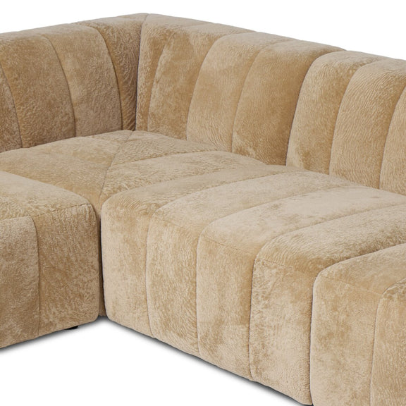 Langham Channeled 5-Piece Sectional - Ravello Camel