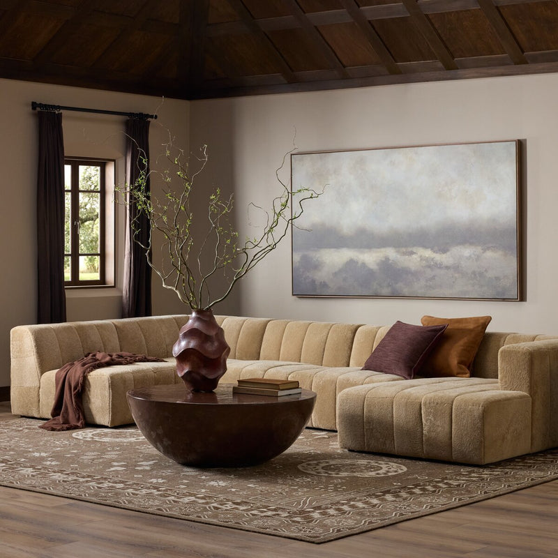 Langham Channeled 5-Piece Sectional - Ravello Camel