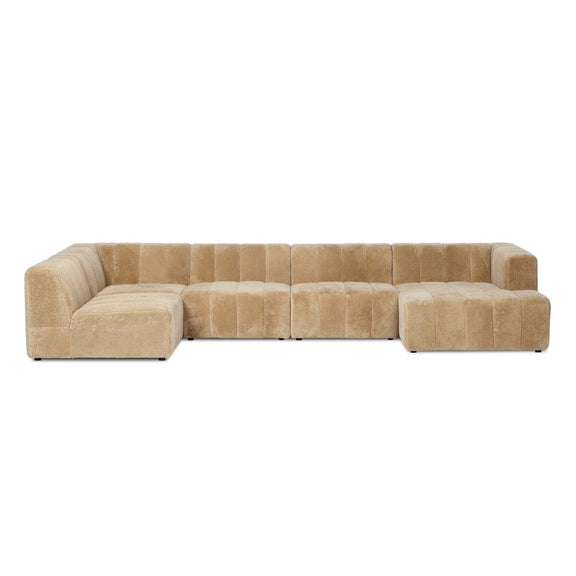 Langham Channeled 5-Piece Sectional - Ravello Camel