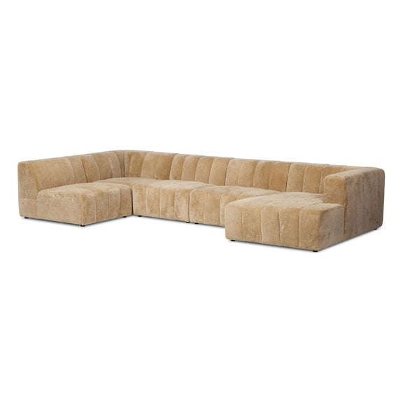 Langham Channeled 5-Piece Sectional - Ravello Camel