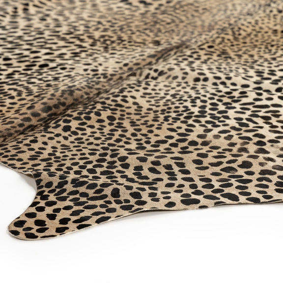 Leopard Printed Hide Rug - Brown & Black Leopard Hair On Hide
