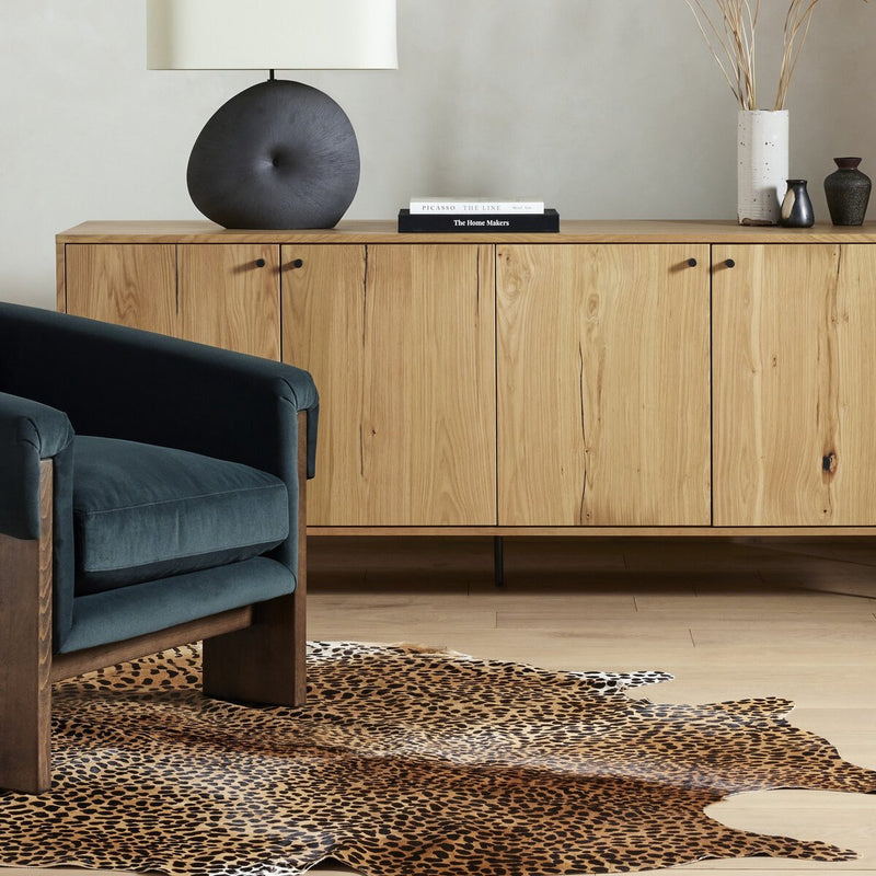 Leopard Printed Hide Rug - Brown & Black Leopard Hair On Hide