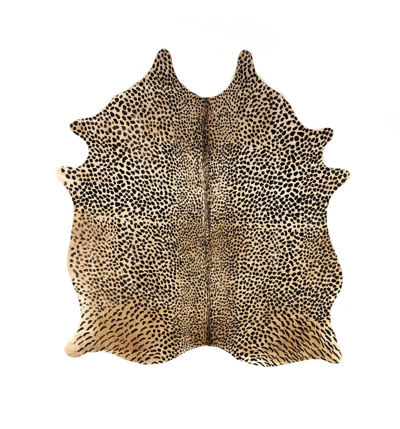 Leopard Printed Hide Rug - Brown & Black Leopard Hair On Hide
