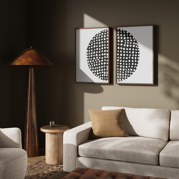 Global Disco Diptych, Black by Jess Engle — Walnut 2.5