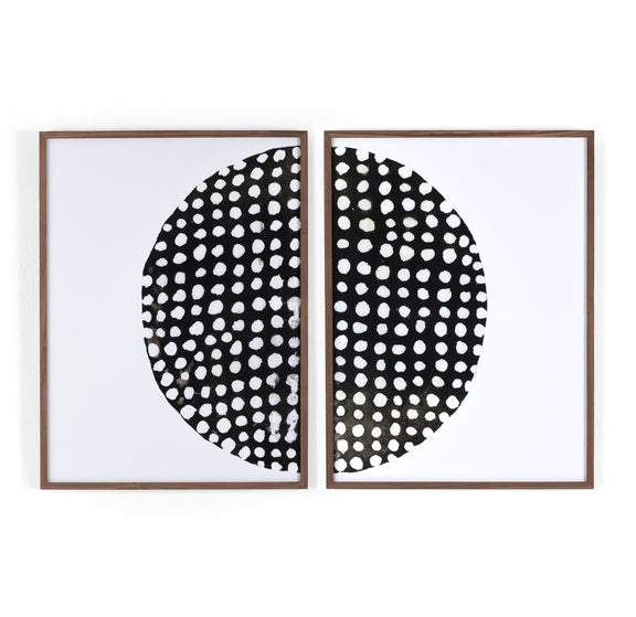Global Disco Diptych, Black by Jess Engle — Walnut 2.5