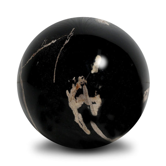 Petrified Wood Balls, Set Of 3 - Dark Petrified Wood