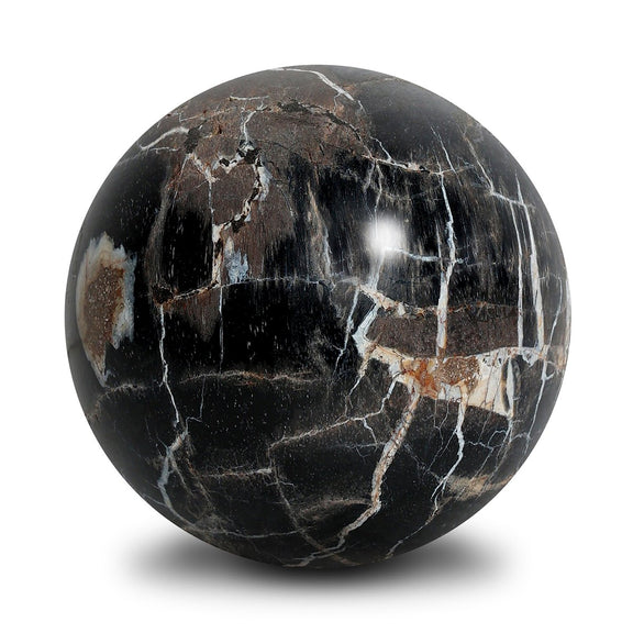 Petrified Wood Balls, Set Of 3 - Dark Petrified Wood