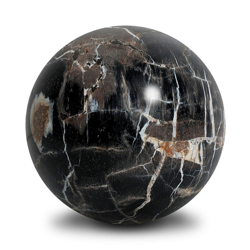 Petrified Wood Balls, Set Of 3 - Dark Petrified Wood