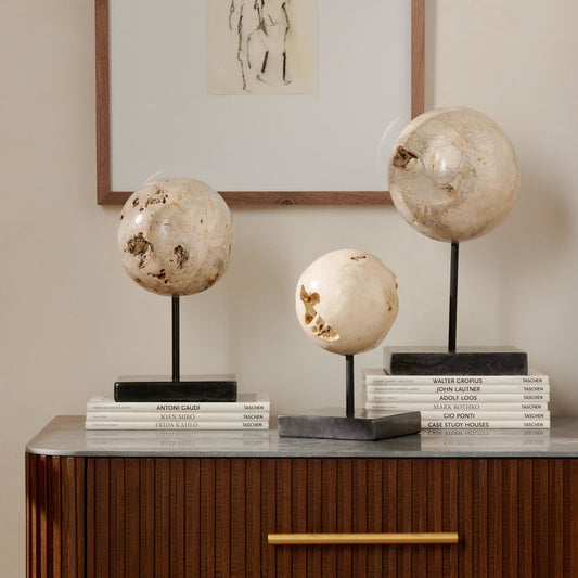Organic Stone Sculptures, Set Of 3 - Black Marble