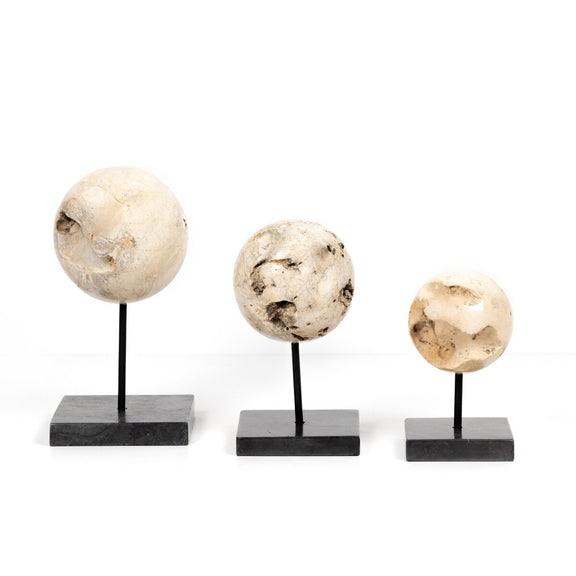 Organic Stone Sculptures, Set Of 3 - Black Marble