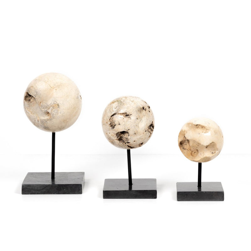 Organic Stone Sculptures, Set Of 3 - Black Marble