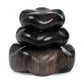 Petrified Wood Organic Sculpture, Set Of 3 - Dark Petrified Wood