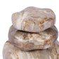 Petrified Wood Organic Sculpture, Set Of 3 - Light Petrified Wood