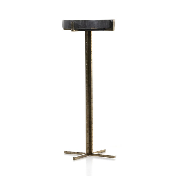Jonty Round End Table - Dark Petrified Wood