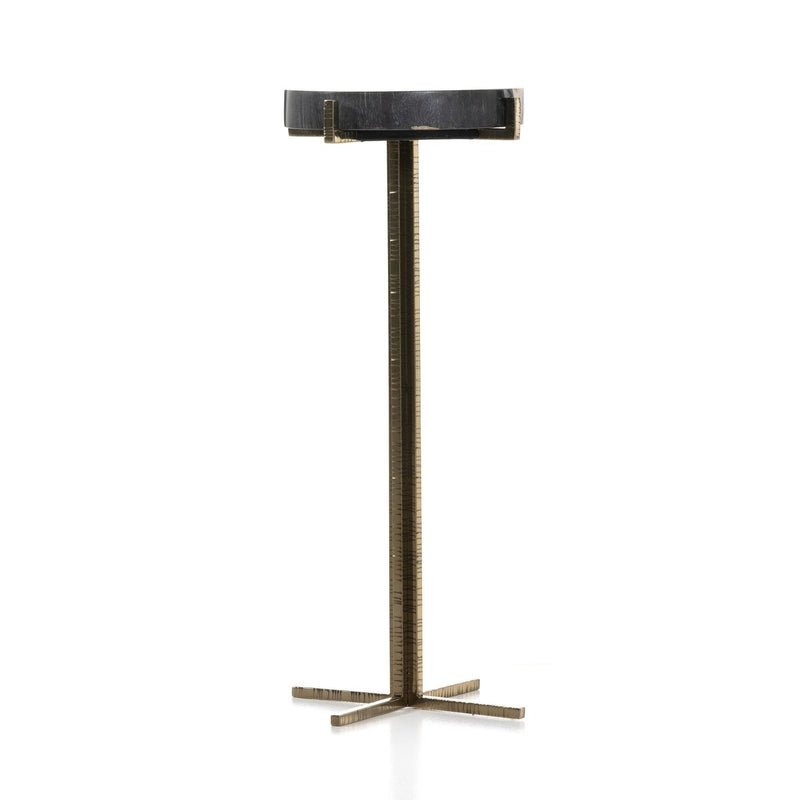 Jonty Round End Table - Dark Petrified Wood