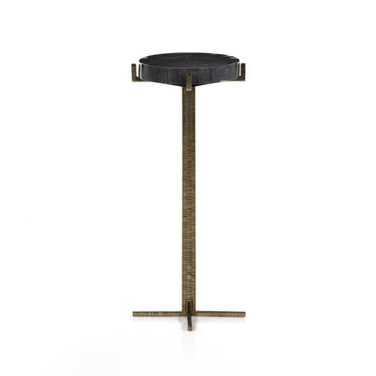 Jonty Round End Table - Dark Petrified Wood