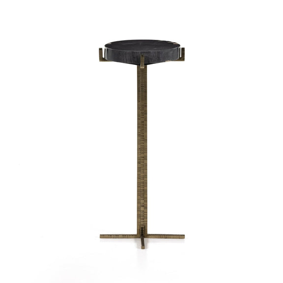 Jonty Round End Table - Dark Petrified Wood
