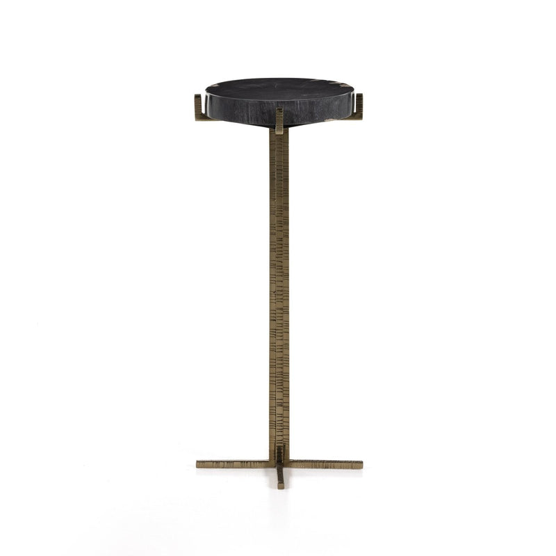 Jonty Round End Table - Dark Petrified Wood