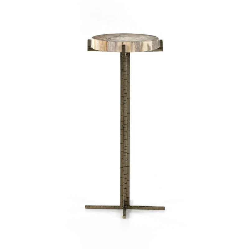 Jonty Round End Table - Light Petrified Wood