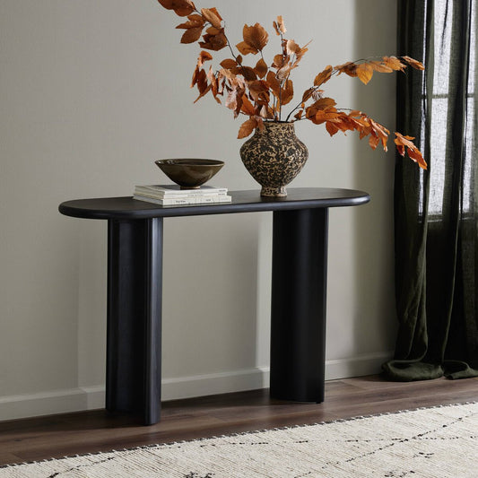 Paden Console Table - Aged Black Acacia
