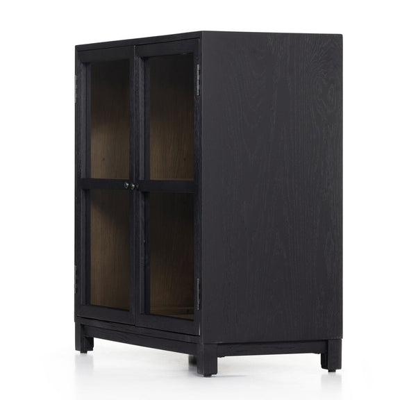 Millie Small Cabinet - Drifted Matte Black Veneer