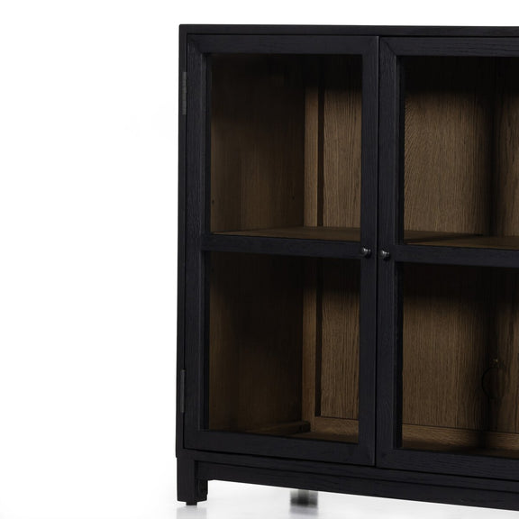 Millie Small Cabinet - Drifted Matte Black Veneer