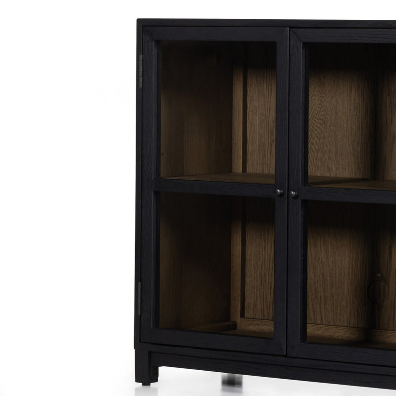 Millie Small Cabinet - Drifted Matte Black Veneer